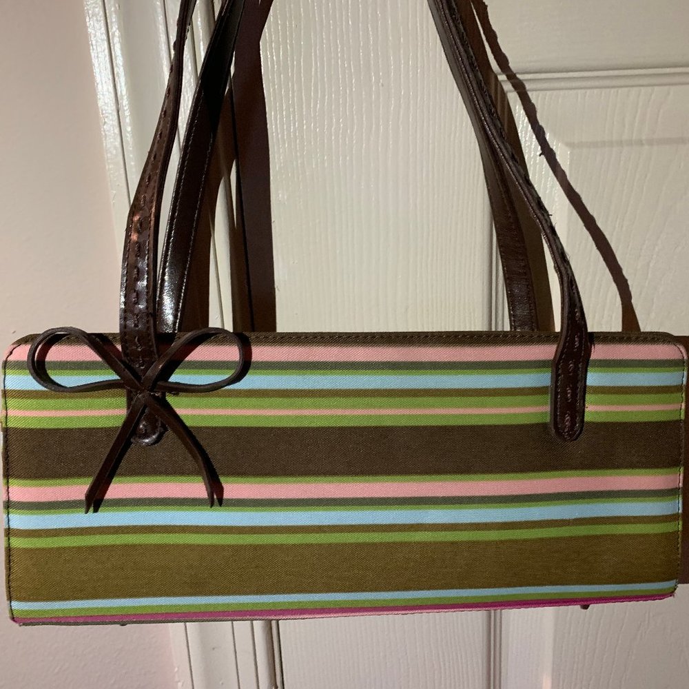 Striped Barrel Bag